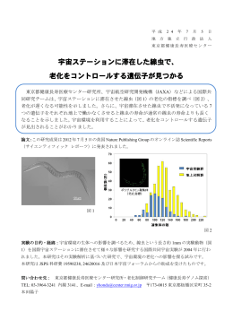 プレスリリース資料（PDF） - 地方独立行政法人 東京都健康長寿医療