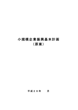 小規模企業振興基本計画 （原案）