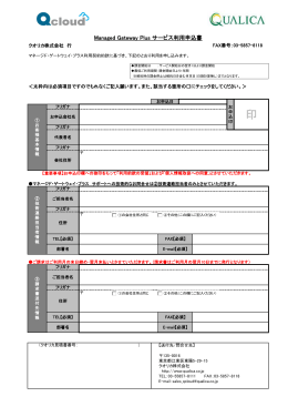 Managed Gateway Plus サービス利用申込書