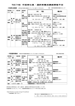 平成 27 年度 手話奉仕員・通訳者養成講座開催予定