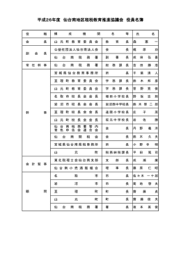 平成26年度 仙台南地区租税教育推進協議会 役員名簿（PDF/78KB）