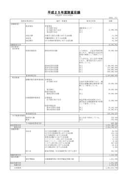 平成25年度財産目録