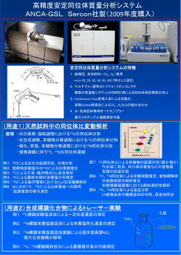 高精度安定同位体質量分析システム ANCA-GSL Sercon社製（2009