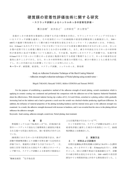 硬質膜の密着性評価技術に関する研究－スクラッチ試験によるニッケル