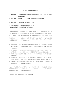 平成24年度 消防庁提出 ファーストレスポンダー 研究