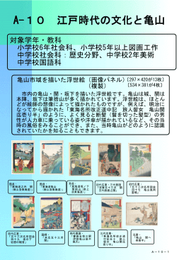 A-10 江戸時代の文化と亀山