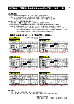 2015年度 「西尾市 少年少女サッカーリーグ表 - 3年生」(③)