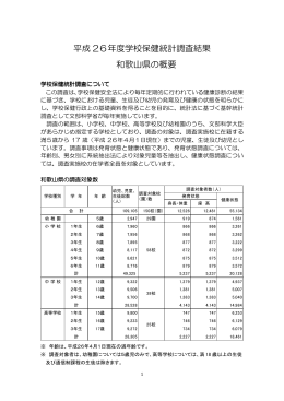 平成 26年度学校保健統計調査結果 和歌山県の概要