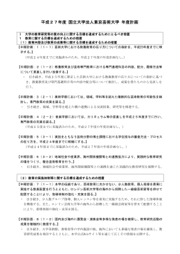 平成27年度 国立大学法人東京芸術大学 年度計画