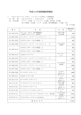 平成26年度事業結果報告