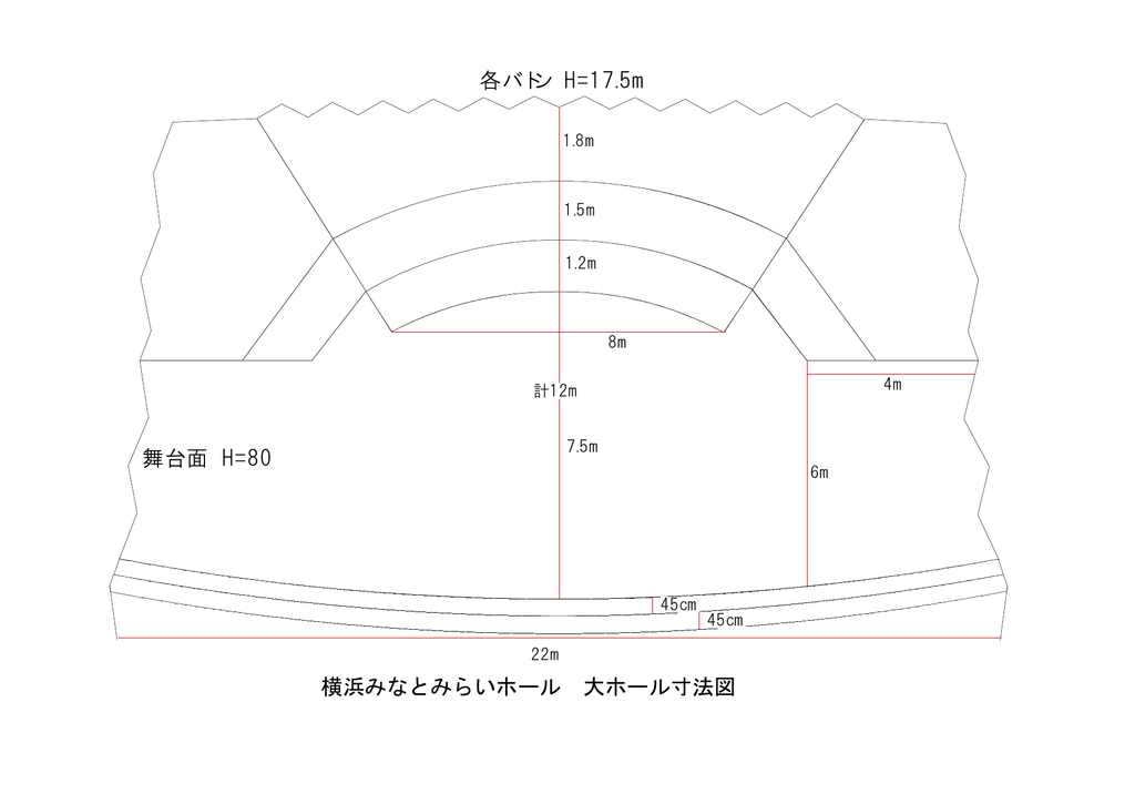 12 大ホール寸法図 Pdf形式