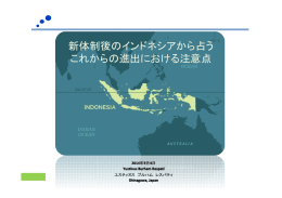 新体制後のインドネシアから占う これからの進出における注意点