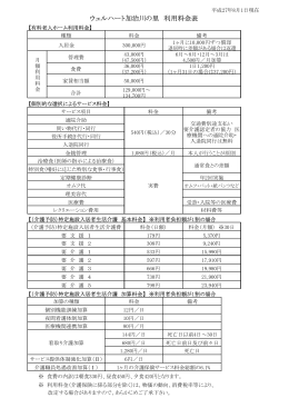 ウェルハート加治川の里 利用料金表