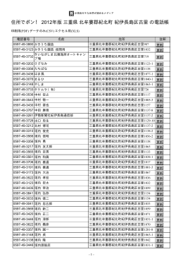 三重県 北牟婁郡紀北町 紀伊長島区古里 - 住所でポン！ ネットの電話帳