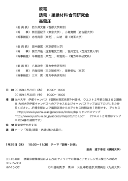 放電 誘電・絶縁材料 高電圧 合同研究会