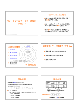 リレーショナルデータベース設計 （その1）