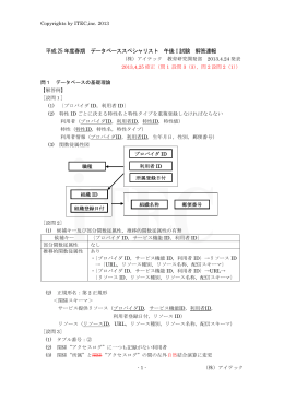 データベーススペシャリスト (午後I) （PDF 181KB)