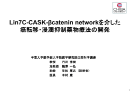 Lin7C-CASK-βcatenin networkを介した 癌転移・浸潤