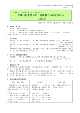 文学作品を読んで、朗読劇の台本を作ろう