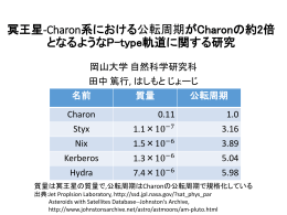 冥王星-Charon系における公転周期がCharonの約2倍 となるようなP