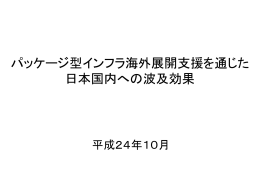 パッケージ型インフラ海外展開支援を通じた 日本国内への波及効果