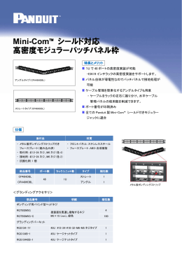 Mini-Com&trade; シールド対応 高密度モジュラーパッチパネル枠
