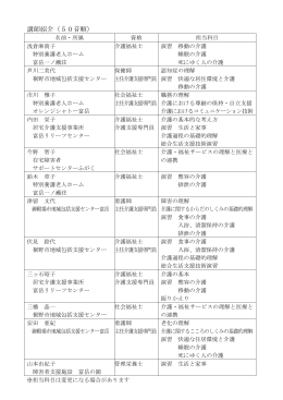 講師紹介（50音順） - 社会福祉法人 富岳会