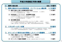 平成25年度補正予算の概要