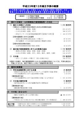 平成23年度12月補正予算の概要