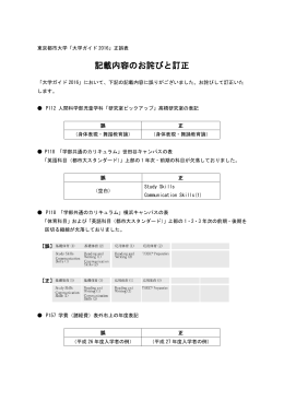 記載内容のお詫びと訂正