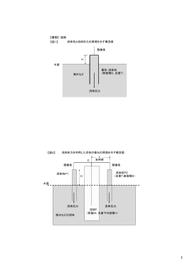 H 筐体：流体杭 （断面積S、自重T） 海水など 懸垂索 水面 流体抗力 流体