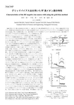 30aC04P グリッドバイアス法を用いた RF 負イオン源の特性