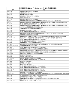 特定非営利活動法人 アースウォーカーズ 2014年度事業報告