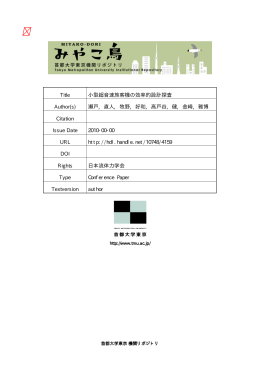 Title 小型超音速旅客機の効率的設計探査 Author(s) 瀬戸, 直人, 牧野