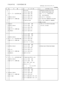 平成26年度 月別事業報告書