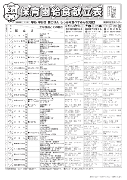 3月保育園給食献立表