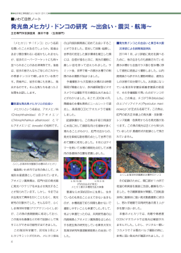 発光魚メヒカリ・ドンコの研究 &sim;出会い 震災 航海&sim;