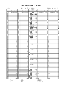関節可動域検査用紙