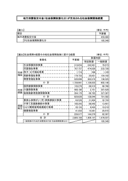 地方消費税交付金（社会保障財源化分）が充当される社会保障関係経費