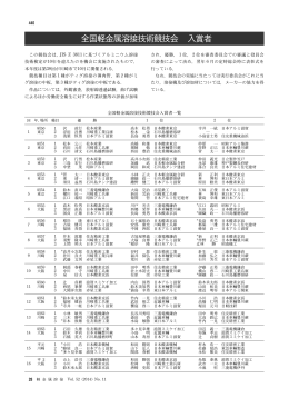 全国軽金属溶接技術競技会入賞者リスト（第1～39回）