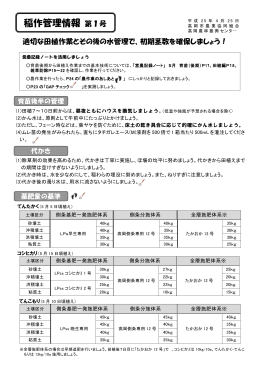 稲作管理情報 第1号