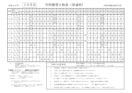 学科教習日程表（普通科）