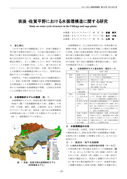筑後・佐賀平野における水循環構造に関する研究