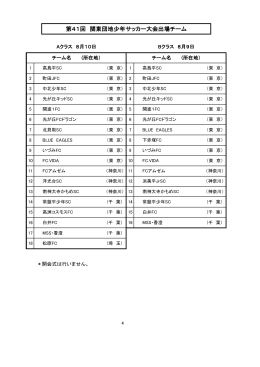 第41回関東団地少年サッカー大会組み合わせ表