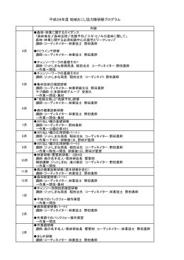 平成27年度&ldquo;森の守り人&rdquo;（地域おこし協力隊）育成研修プログラム