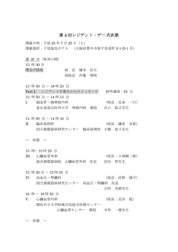 第 4 回レジデント・デー 式次第