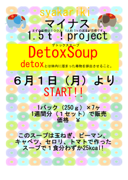 syakariki 6月1日（月）より START!! マイナス 1.5t！project