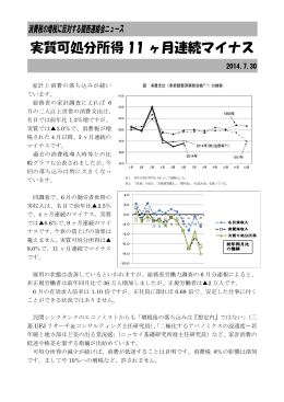 実質可処分所得 11 ヶ月連続マイナス