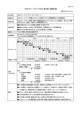 水のチャージアップWG 第2期 活動計画