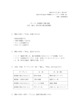 PR の目的（〝なぜ〟広報する